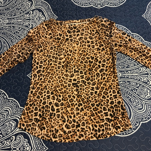 Animal print charter club PM petite medium top - Picture 8 of 14